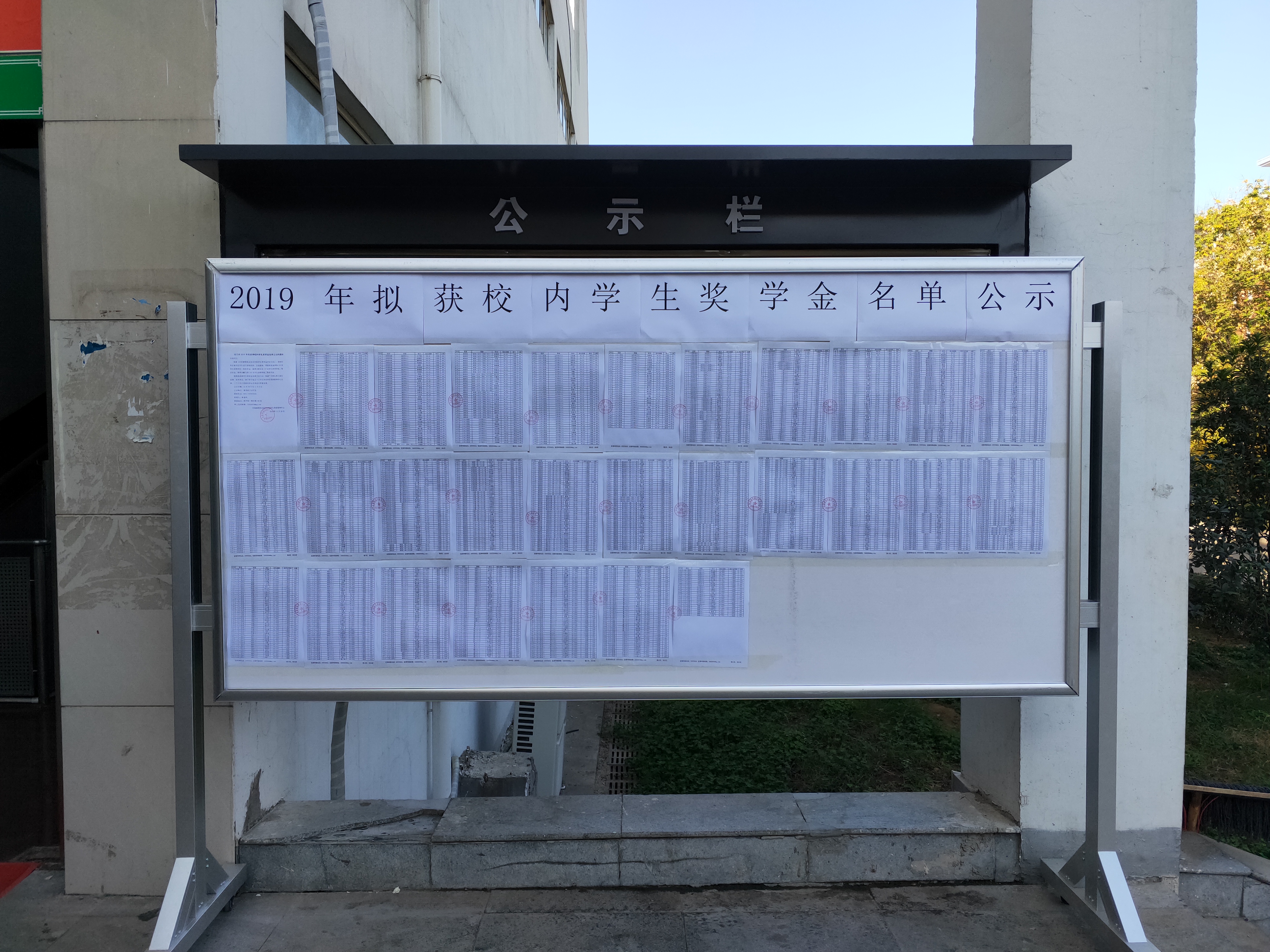 通知公告 正文公示日期:10月30日至11月5日 公示地点:食堂前公示栏处